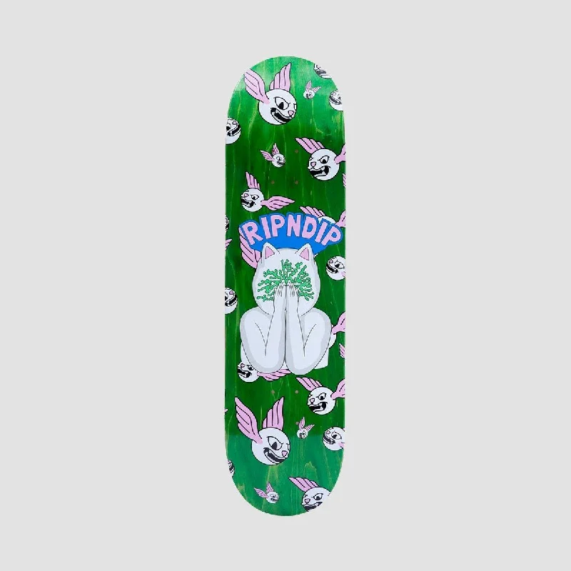 Skateboard Deck with Vibration Dampening-Ripndip Overthinking Skateboard Deck Green - 8.25"