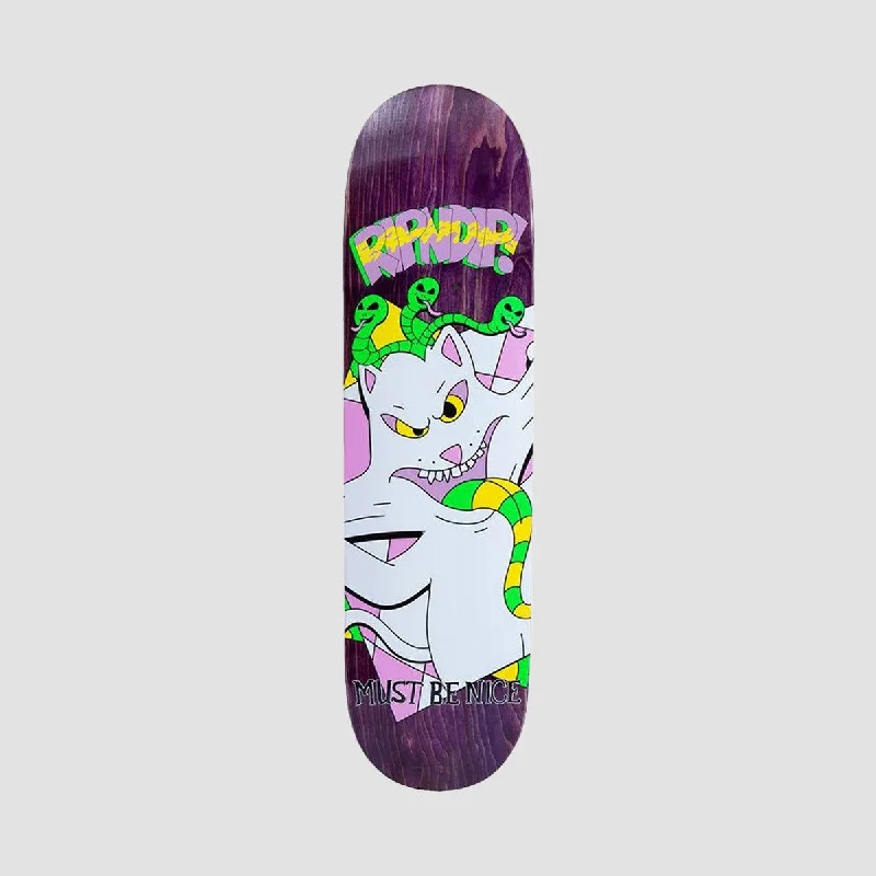 Skateboard Deck with Grip Tape-RIPNDIP Topanga Bandit Skateboard Deck Purple - 8"