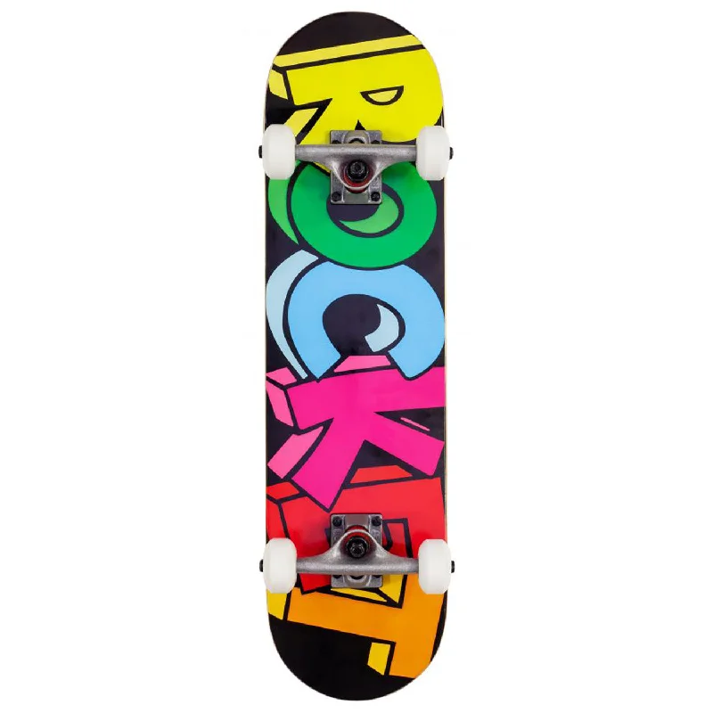 Skateboard with Adjustable Wheels-Rocket Skateboards Blocks Mini Complete Skateboard - 7.5"