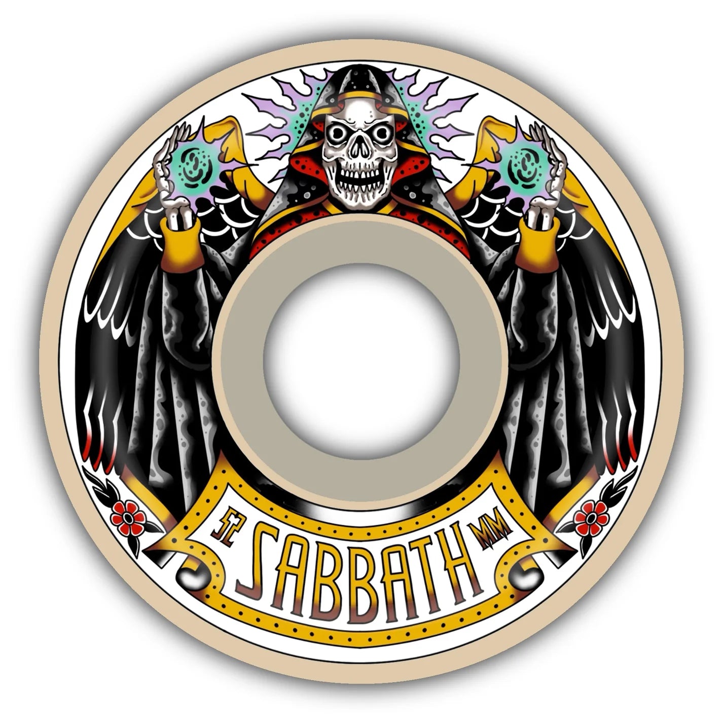 Skateboard Wheels with Extra Grip-Sabbath Angel Of Death ATU Formula OG Slim Skateboard Wheels 52mm 99a Duro