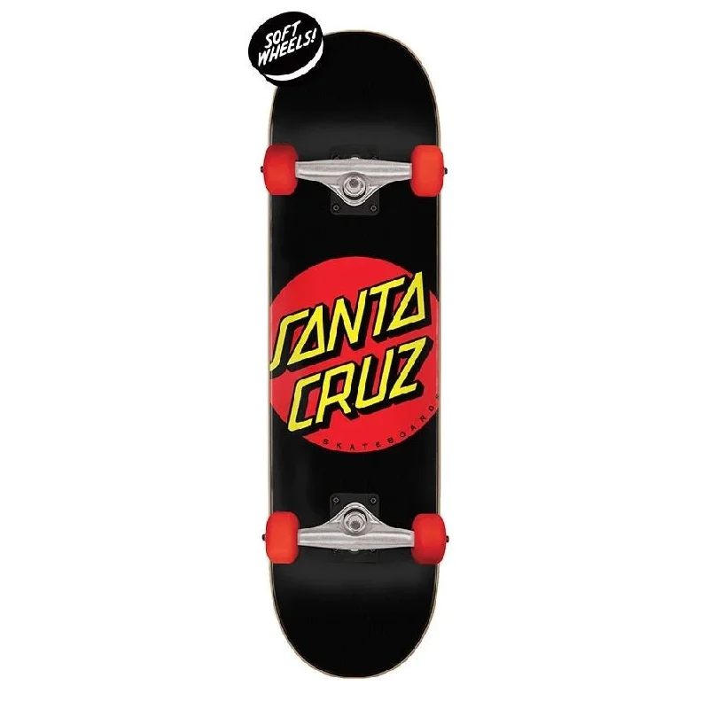 Skateboard for Gift-Santa Cruz Classic Dot Super Micro Complete Skateboard - 7.25" Black/Red