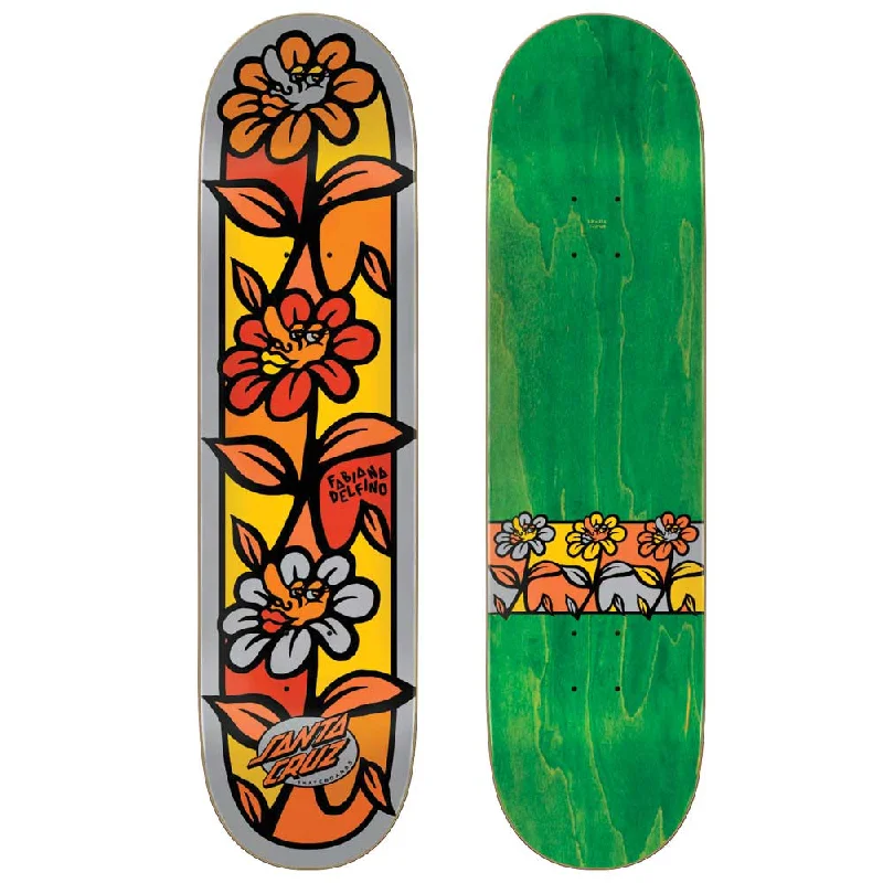 Skateboard Deck with Pointed Nose-Santa Cruz Delfino Flower Crew Skateboard Deck 8.0"