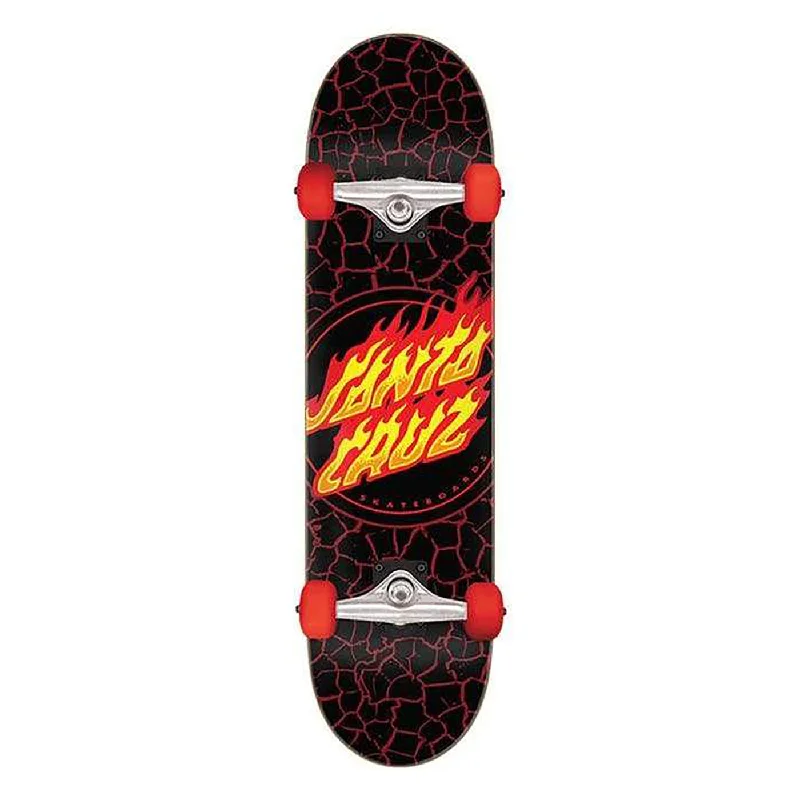 Kids' Skateboard-Santa Cruz Flame Dot Black Skateboard Complete - 8"