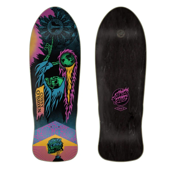 Professional Skateboard Deck-Santa Cruz Obrien Reaper By Shepard Fairey Reissue Skateboard Deck 9.85"