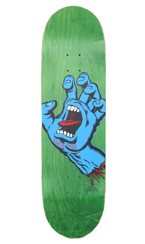 Skateboard Deck with Adjustable Wheelbase-Santa Cruz Screaming Hand Deck Green 8.8in