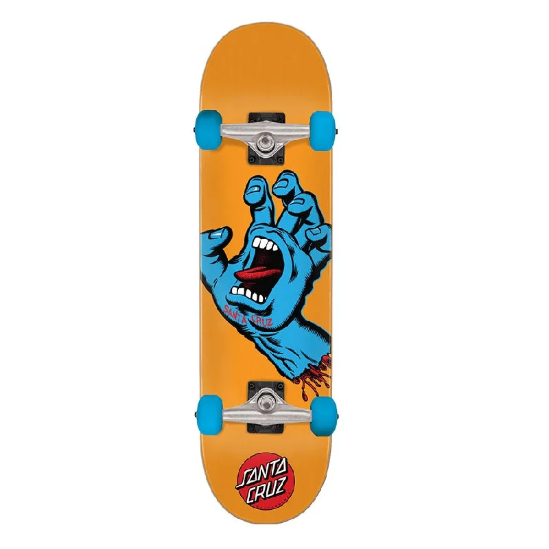 Skateboard for Birthday Present-Santa Cruz Screaming Hand Mid Skateboard Complete - 7.80" Orange