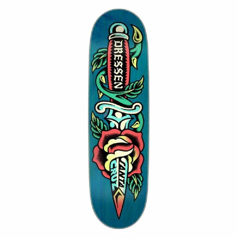 Skateboard Deck with Soft Flex-Santa Cruz Skateboard Deck Dressen Rose Dagger Pro Multi 8.7"