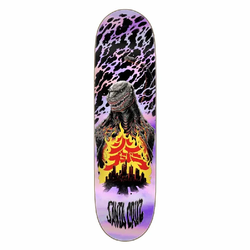 Skateboard Deck for Tech Deck Style-Santa Cruz Skateboard Deck Godzilla Shin Knox Firepit Multi 8.5"