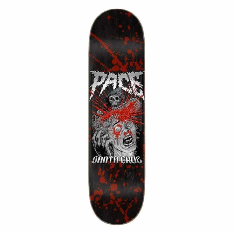 Skateboard Deck with Strong Grip Tape-Santa Cruz Skateboard Deck Pace Chainsaw Pro Black/Red/Grey 8.25"