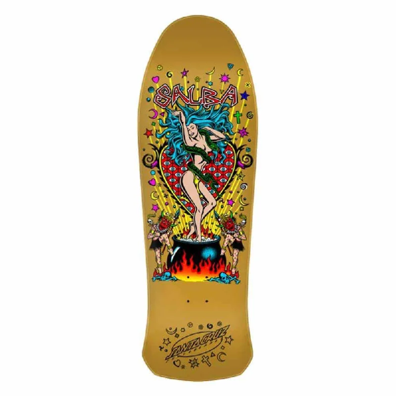 Skateboard Deck for Edge Control-Santa Cruz Skateboard Deck Salba Witch Doctor Reissue Gold/Multi 10.4"