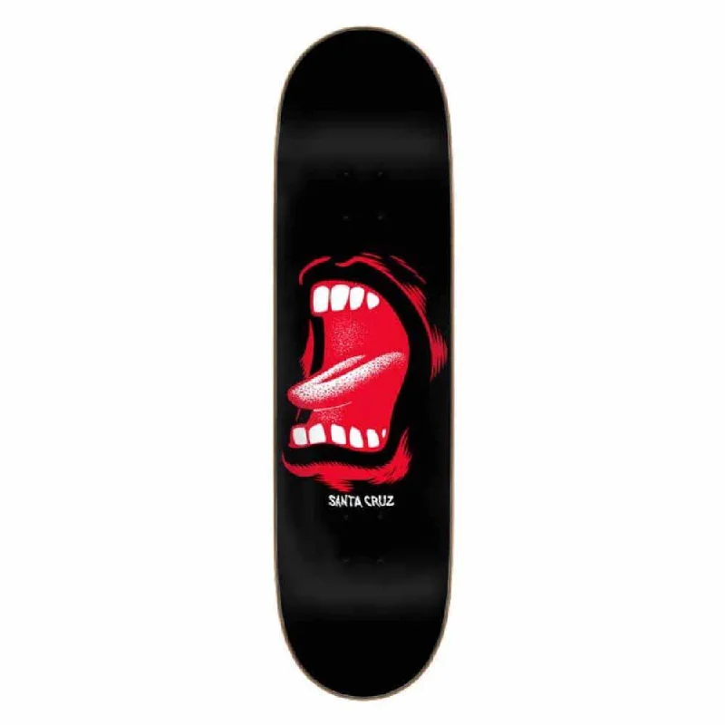 Skateboard Deck for Vert Skating-Santa Cruz Skateboard Deck Screaming Mouth Black/Red 8.5"