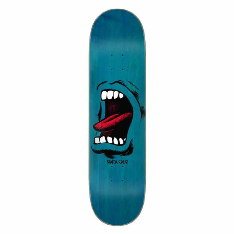 Lightweight Skateboard Deck-Santa Cruz Skateboard Deck Screaming Mouth Blue 8.25"