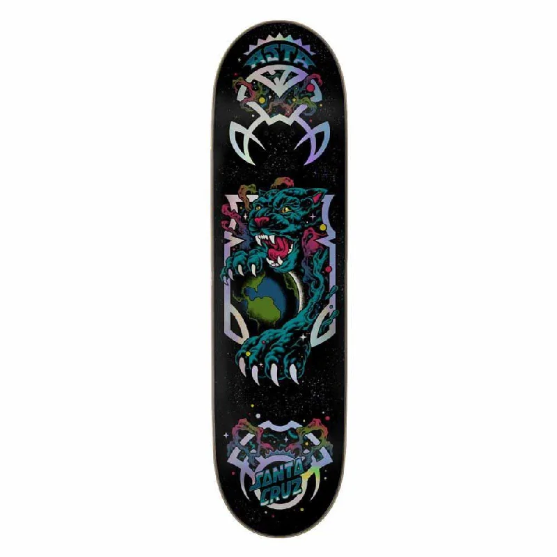 Skateboard Deck with UV Protection-Santa Cruz Skateboard Deck VX Asta Space Cat Black/Blue 8.25"