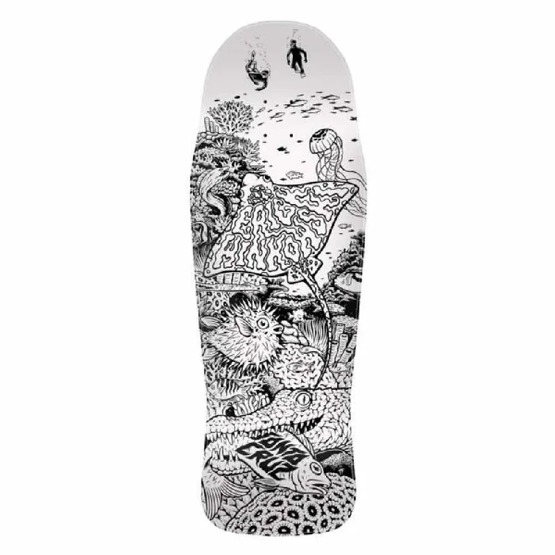 Skateboard Deck with Narrow Stance-Santa Cruz Skateboard Deck Winkowski Aquatic My Colourway Black/White 10.34 "