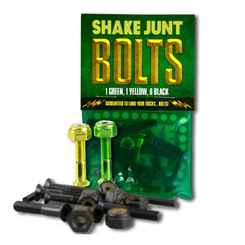 Skateboard Hardware With Anti-Loosening Design-Shake Junt 7/8'' Allen Hardware - 1 Green 1 Yellow 6 Black