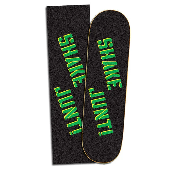 Skateboard Grip Tape with Reinforced Adhesive-Shake Junt OG Spray Griptape Black/Green