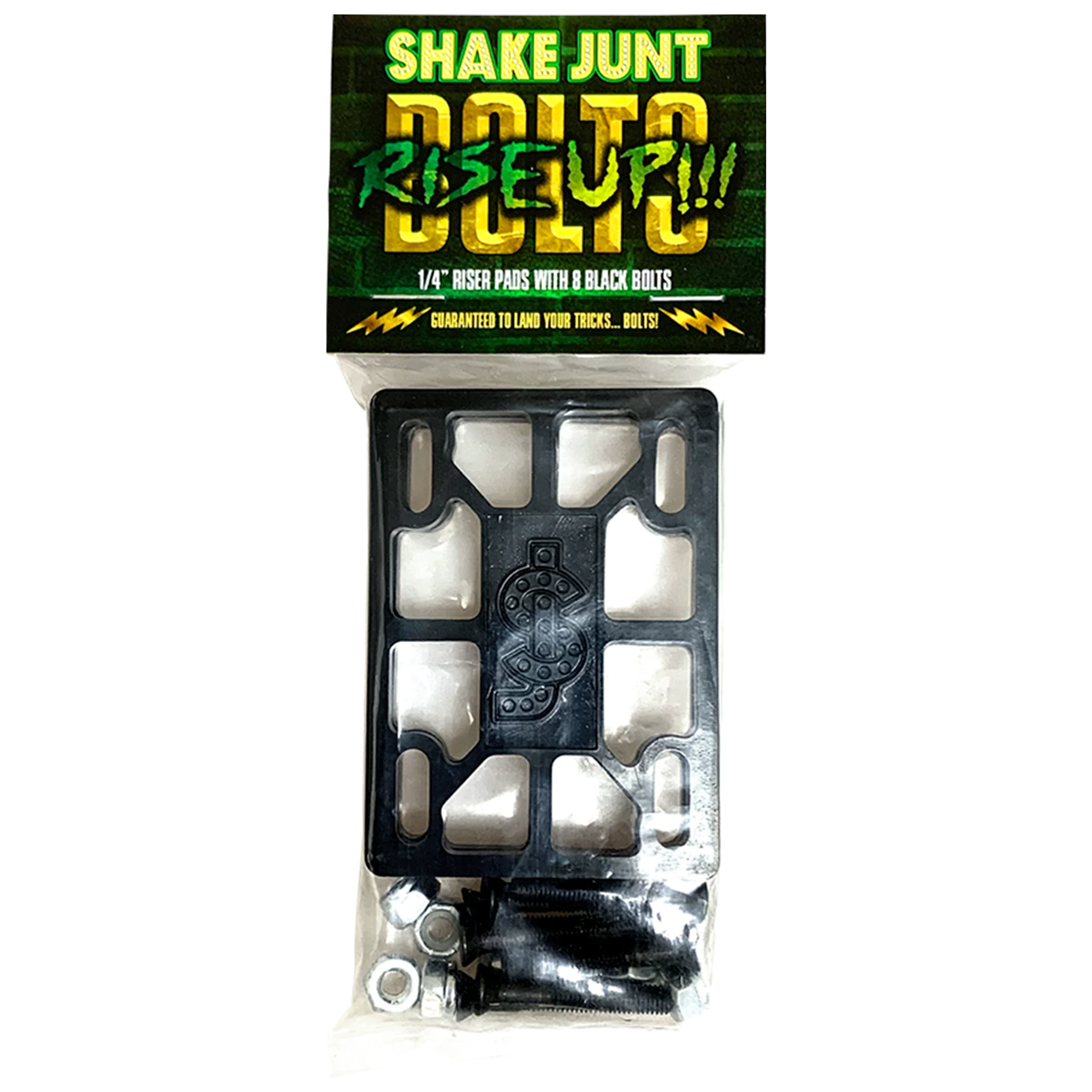 Skateboard Hardware With Unique Designs-Shake Junt Rise Up Riser Pads and Bolts