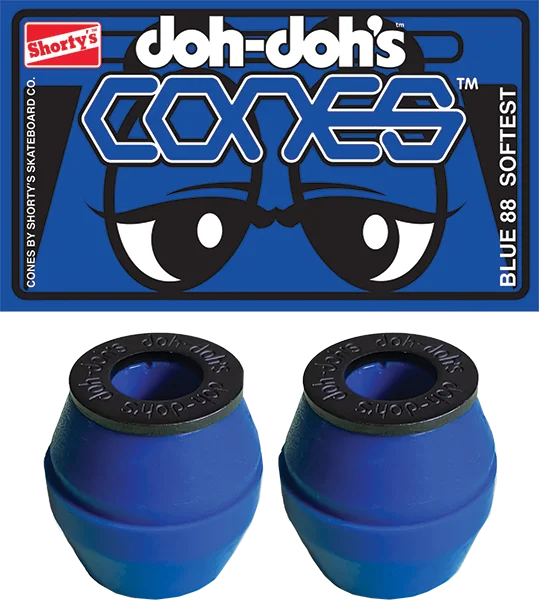 Skateboard Hardware For Park Skating-SHORTY'S - Doh Doh's Cones Bushings 88a Blue Softest