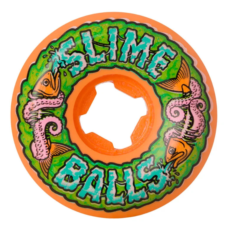 Skateboard Wheels with Reinforced Core-Slime Balls 56mm Fish Balls Orange 99a Wheels