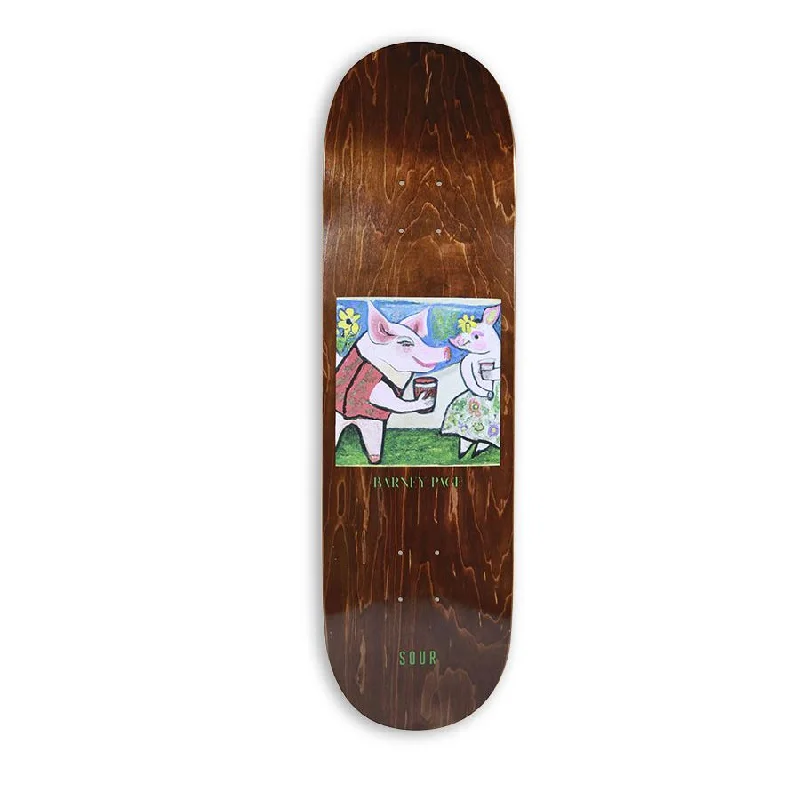 Skateboard Deck with Vintage Graphics-Sour Solution Barney Page 'Pork Date' (S3) Skateboard Deck - 8.6"