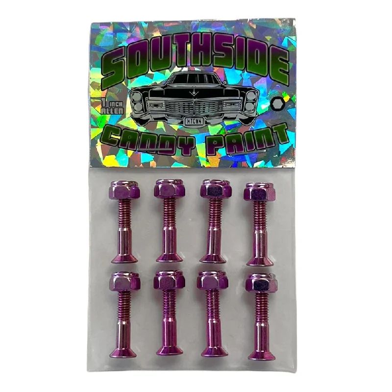 Precision Performance Skateboard Hardware-Southside Candy Paint Hardware Pink 1 inch Allen