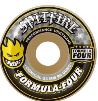 Skateboard Wheels with Shock Absorption-Spitfire Formula Four 99a Conical Wheels