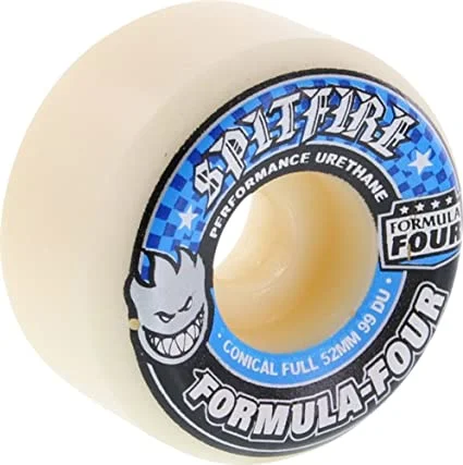 Skateboard Wheels with LED Lights-Spitfire Formula Four Conical Full 52MM 99a Blue