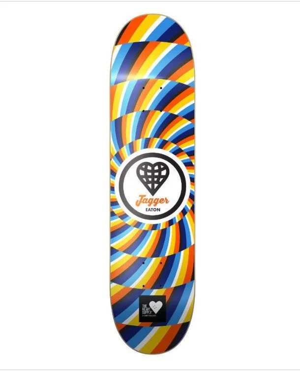 Skateboard Deck with Iconic Skate Brands-The Heart Supply HS - Jagger Illusion Skateboard Deck Multi 8''