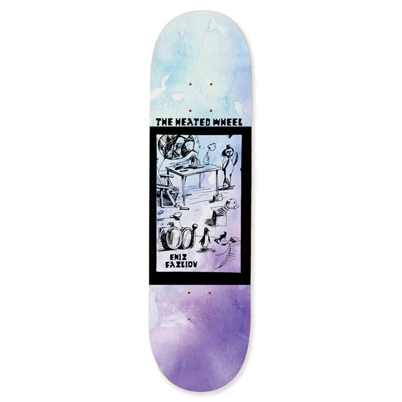 Skateboard Deck with Pro-Endorsed Design-The Heated Wheel Eniz Fazliov Pro Model Skateboard Deck Multi - 8.25