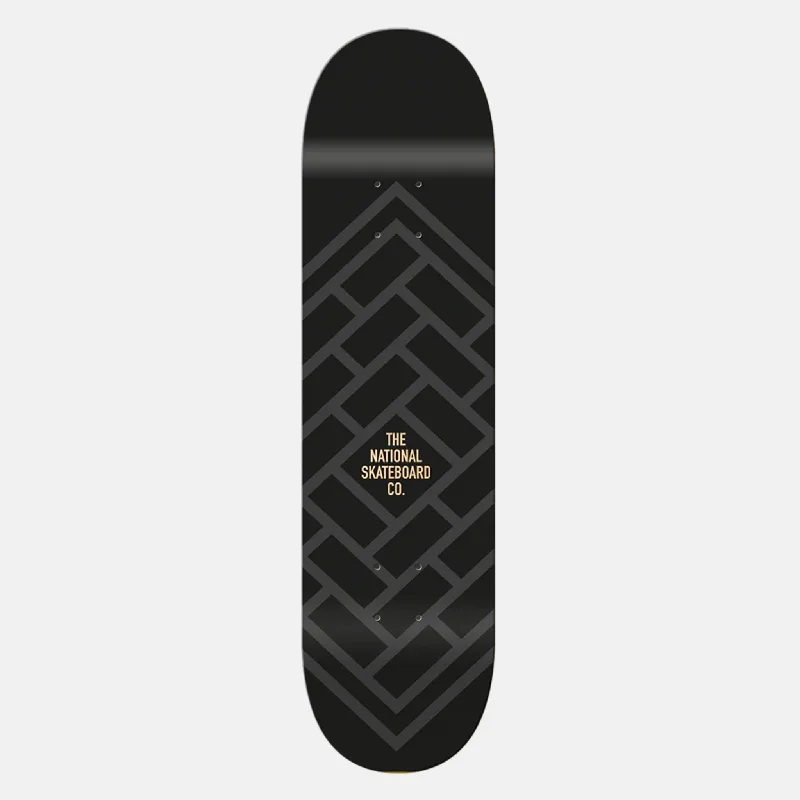 Skateboard Deck for Park Rails & Ramps-The National Skateboard Co. - 7.75" - Logo Gloss Skateboard Deck - Matte Black (High Concave)