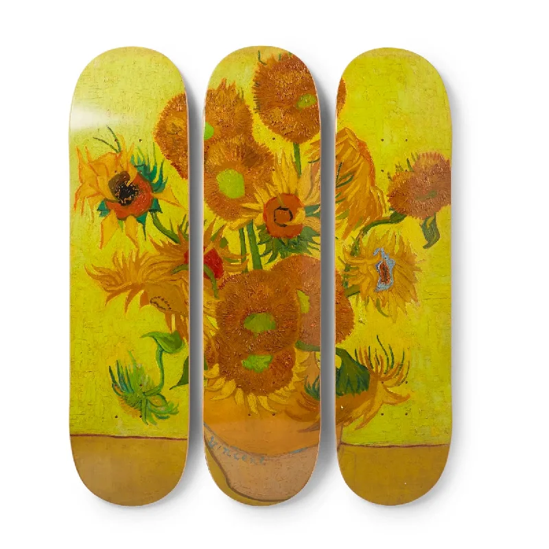 Skateboard for International Tournaments-The Skateroom skateboard set, Vincent Van Gogh Sunflowers