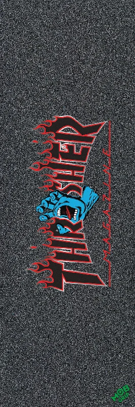 Skateboard Grip Tape for Versatile Use-Thrasher x SC Screaming Flame Logo Grip Tape 11in x 33in  Bg/5 Graphic Mob