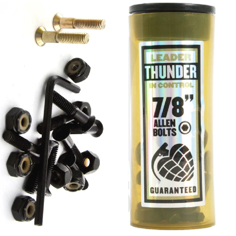 Skateboard Hardware With Extra Thread Grip-Thunder Hardware 7/8" Allen Black Gold