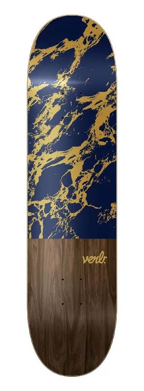 Skateboard Deck for Multi-Use Applications-Verb Marble Dip Logo Skateboard Deck Navy/Gold 8.25"