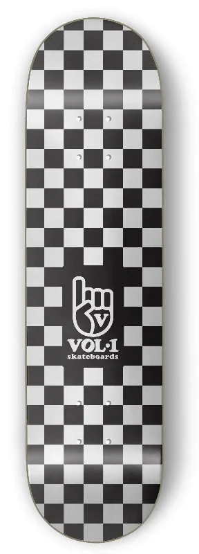 Skateboard Deck with Vibration Dampening-Vol.1 Checker Black/White Skateboard Deck 7.75"