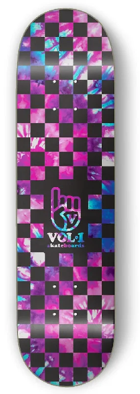 Skateboard Deck with Eco-Friendly Materials-Vol.1 Dye Checker Pink/Blue Skateboard Deck - 7.75"