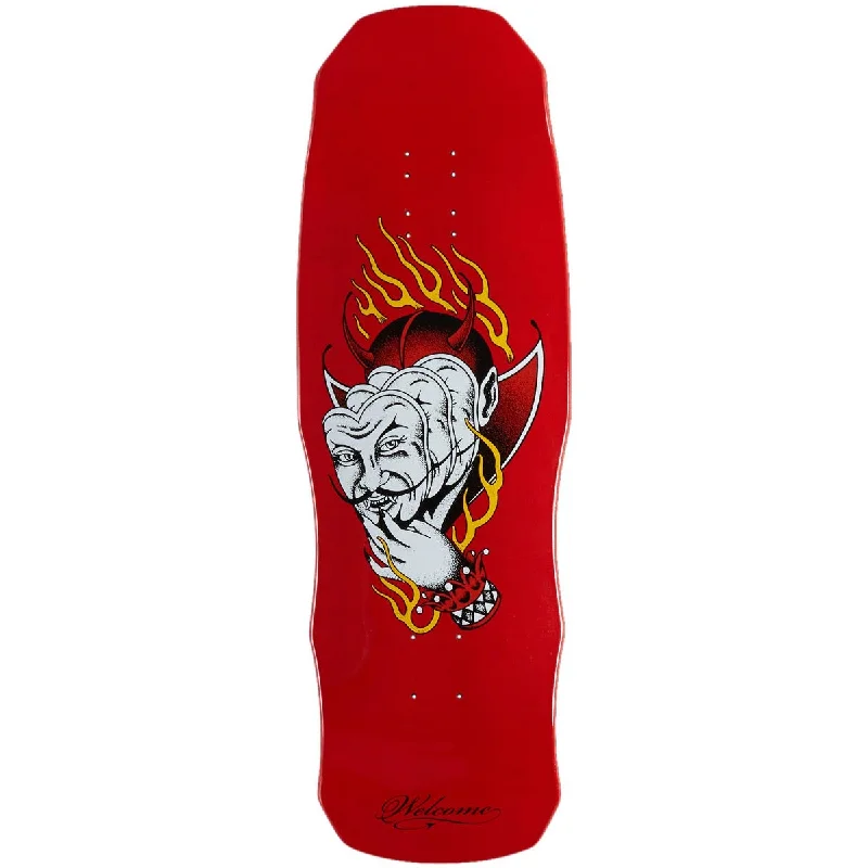 Skateboard Deck with Perfect Weight Distribution-Welcome Diablo On A Dark Lord Skateboard Deck - Red Dip - 9.75"