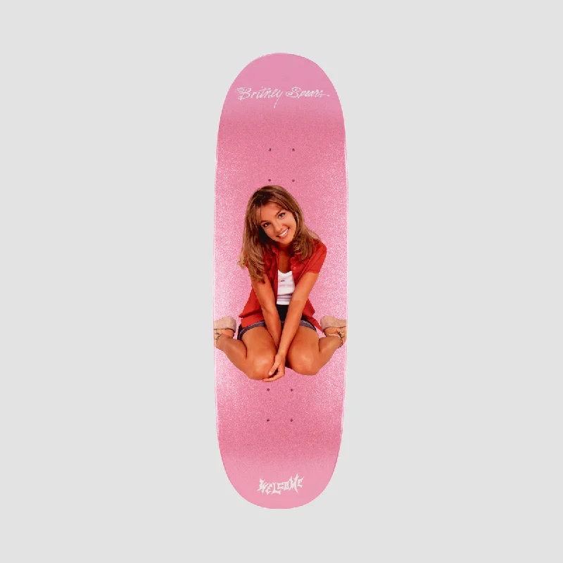 Skateboard Deck with Classic Shape-Welcome X Britney Sprears Baby One More Time On Boline 2.0 Skateboard Deck Pink Glitter - 9.5"