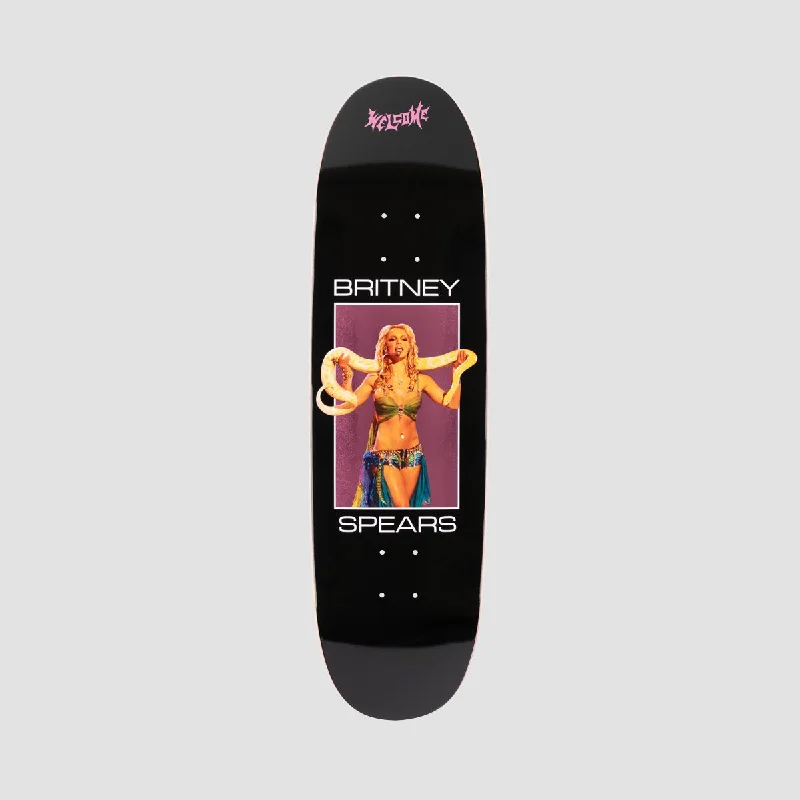 Skateboard Deck with Heat-Transfer Graphics-Welcome X Britney Sprears Snake On Son Of Boline Skateboard Deck Black/Pink Foil - 8.8"