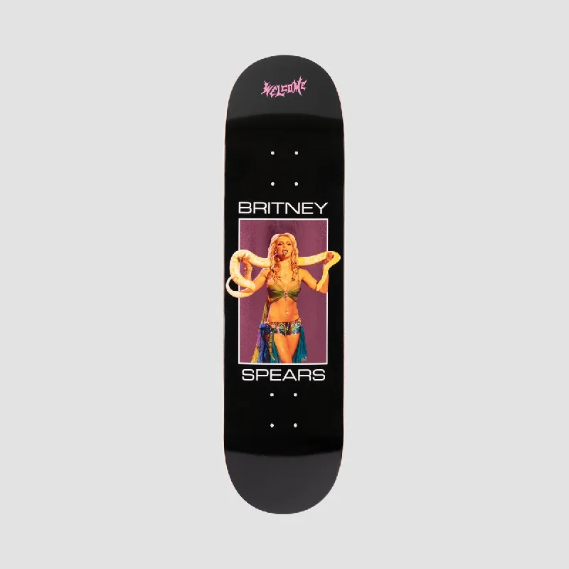 Skateboard Deck with Glossy Finish-Welcome X Britney Sprears Snake Skateboard Deck Black/Pink Foil - 8.5"