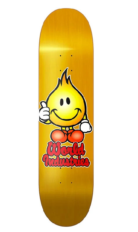 Skateboard Deck with Glossy Finish-World Industries Flameboy Thumbs Up Deck 8.25in