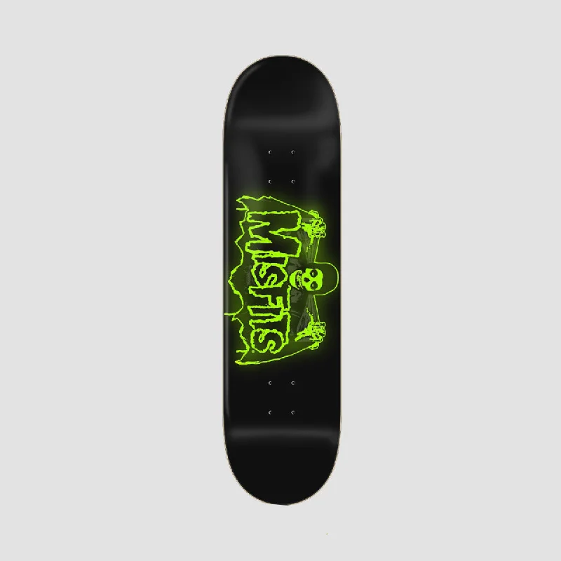 Skateboard Deck with Classic Skater Vibe-Zero Misfits Bat Fiend Skateboard Deck Glow In The Dark - 8.25"