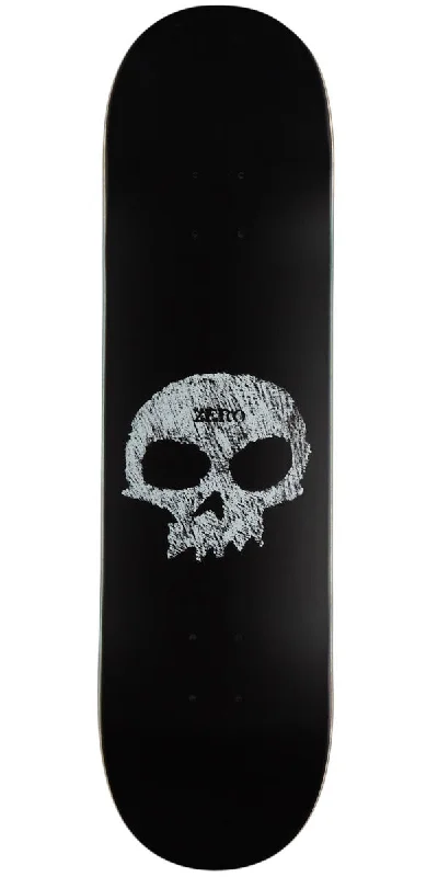 Skateboard Deck with Water-Resistant Finish-Zero Single Skull Chalkboard Skateboard Deck - 8.25"