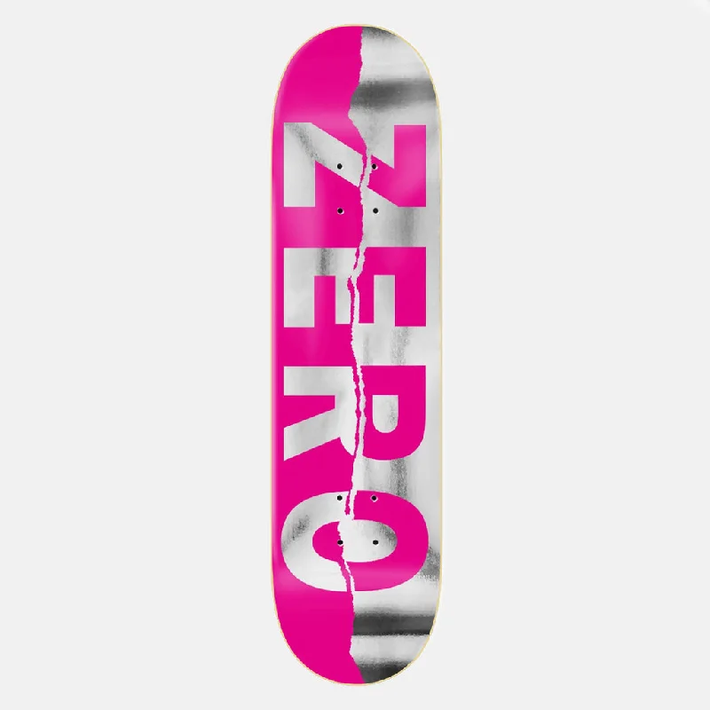 Skateboard Deck with Smooth Finish-Zero Skateboards - 8.25" Ripped Army Skateboard Deck - Pink / Foil