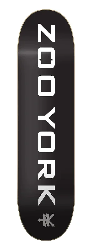 Skateboard Deck with Personalized Custom Art-Zoo York OG 95 Logo Block Deck Black/White/Grey Skateboard Deck - 8.0"